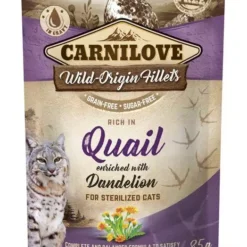 Carnilove Quail With Dandelion Adult Cat Food Pouches