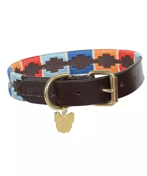 Digby & Fox Drover Polo Dog Collar Turquoise/Red/Orange/Blue Digby & Fox Drover Polo Dog Collar Turquoise/Red/Orange/Blue -Royal Canin Store digby fox drover polo dog collar turquoiseredorangeblue 15nw.jpg