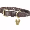 Digby & Fox Plaited Dog Collar Brown