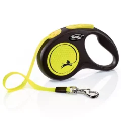 Flexi New Neon Tape Dog Lead 5m Yellow