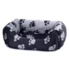 Petface Dog Paws Plush Square Black/Grey Bed
