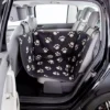Trixie Car Seat Cover Narrow With Side Panels Black/Beige Paw Print