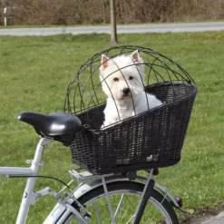 Trixie Dog Bicycle Basket With Lattice For Bike Racks Black