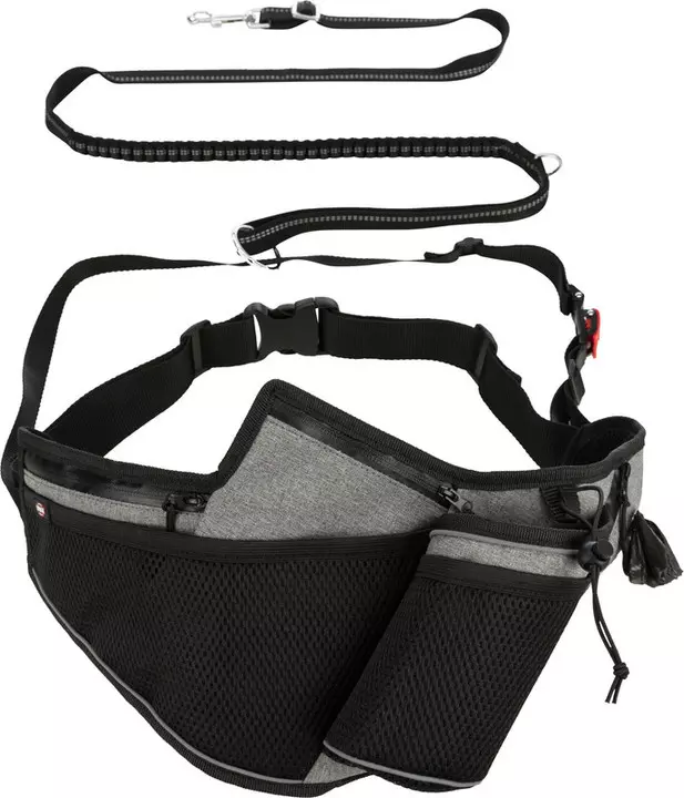 Trixie Jogging Belt with Leash Grey/Black Trixie Jogging Belt With Leash Grey/Black -Royal Canin Store trixie jogging belt with leash greyblack e171.jpg