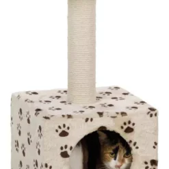 Trixie Junior Zamora Scratching Post Beige With Paw Prints For Cats